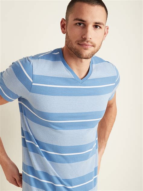 Soft Washed Striped V Neck Tee Old Navy