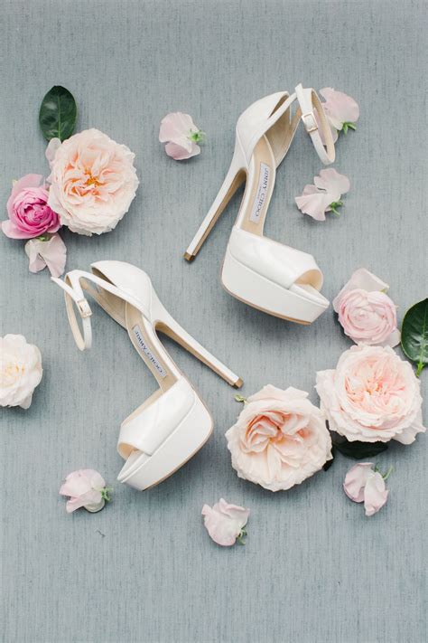 All white wedding heels at the Four Seasons Hotel San Francisco in San