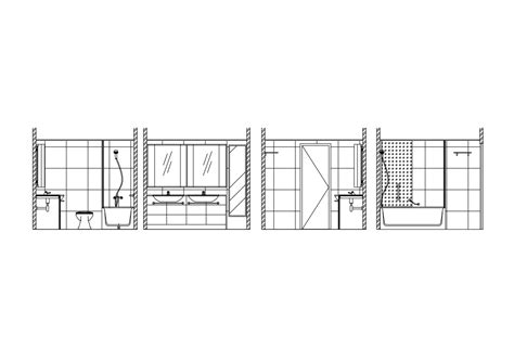 bathroom interior sections cad block  dwg