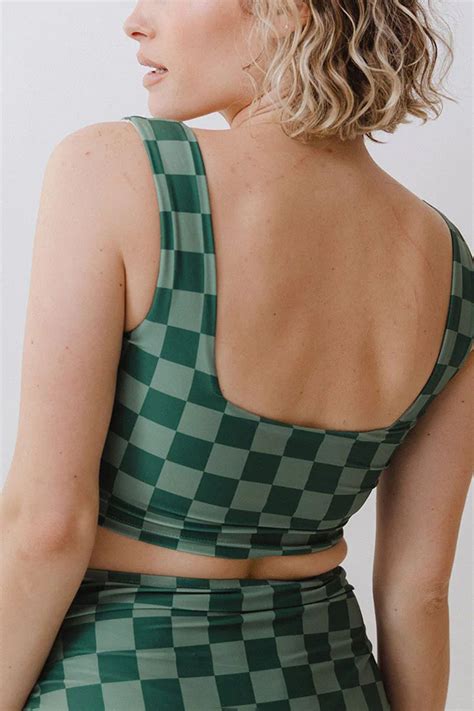 Green Check Olivia Swim Bikini Sets