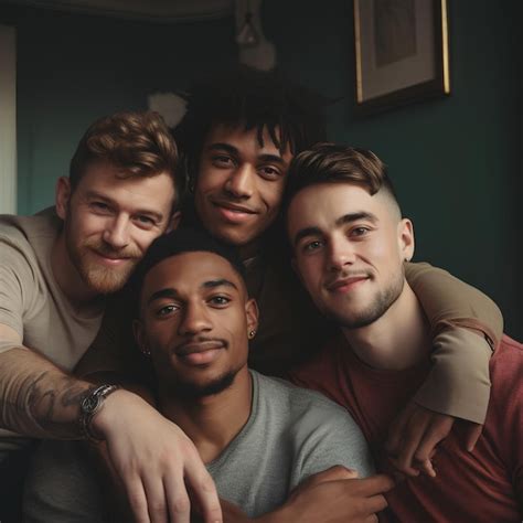 Premium Photo Mixed Race Ethically Nonmonogamous Gay Throuple