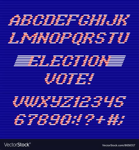 Election Day Font And Numbers Royalty Free Vector Image