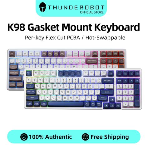 Thunderobot K98 Series Gasket Mount Mechanical Keyboard Hot Swappable RGB Backlight Wired 2 4G