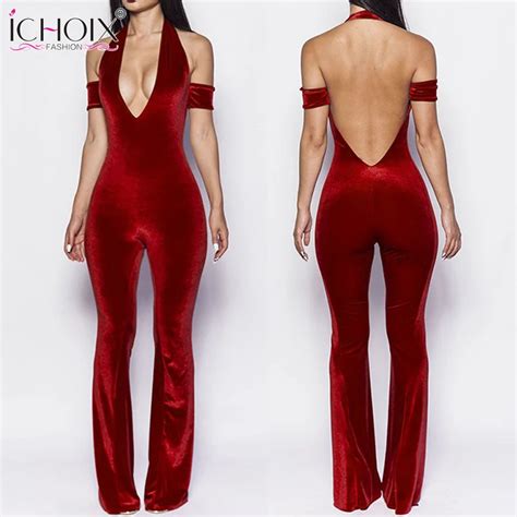 2019 Summer Bodycon Velvet Jumpsuit Women Sexy Sleeveless Hollow Out