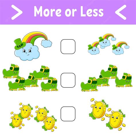 Mais ou menos planilha de atividades educativas para crianças e bebês