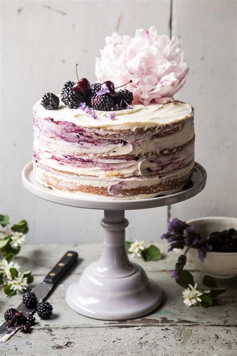 Blackberry Lavender Naked Cake With White Chocolate Buttercream Recipe Desserts White