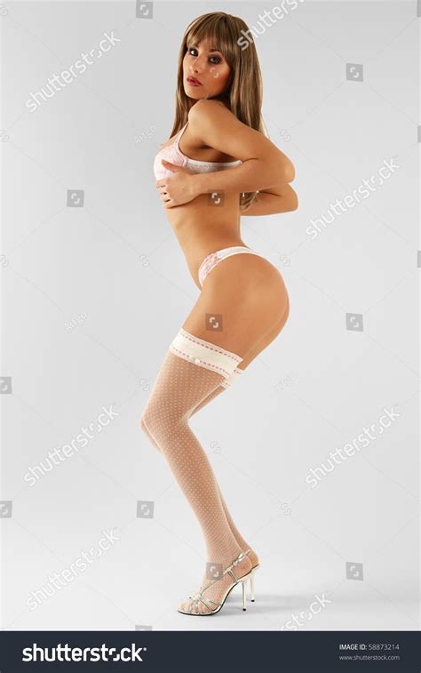 Sexy Bikini Model Over White Background Stock Photo 58873214 Shutterstock