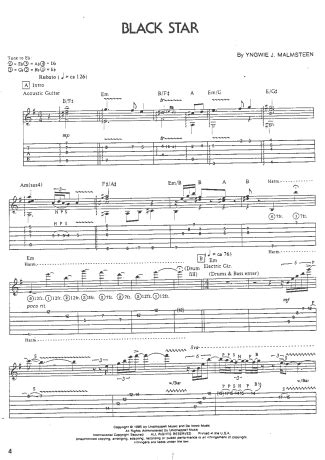 Yngwie Malmsteen - Black Star - Sheet Music For Guitar