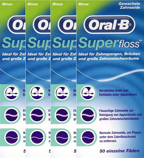 4 x Superfloss with Mint Dental Floss 50 Threads. : Amazon.co.uk ...