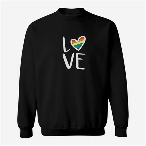 Love Gay Pride Flag Lgbt Rainbow Flag Filled Heart Sweatshirt Seseable