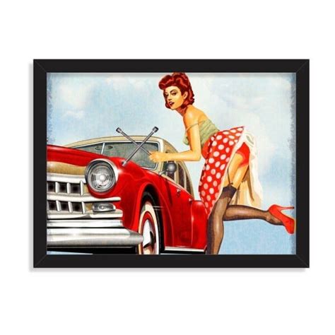 Quadros Antigos Anos 50 - Quadro Decorativo Anos 50 Garagem Old School | MadeiraMadeira