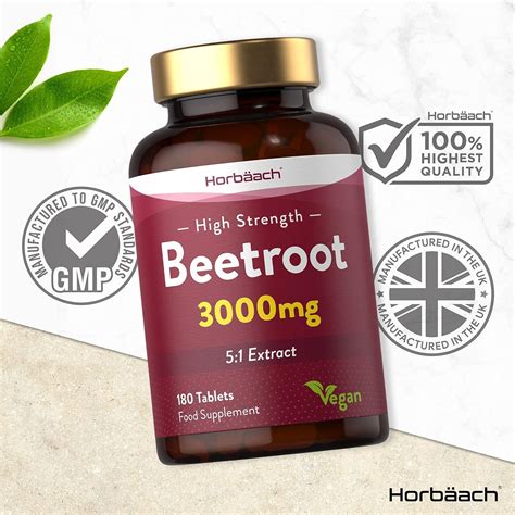 Beetroot Tablets 3000mg High Strength Blood Pressure Digestion