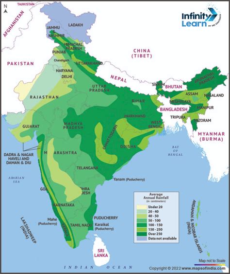 Annual Rainfall In India Indias Annual Rainfall Distribution Map