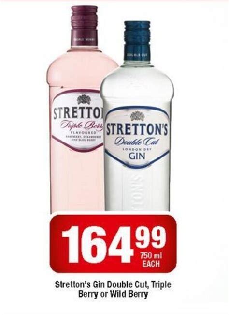 Stretton S Gin Double Cut Triple Berry Or Wild Berry 750ml Offer At Ok Liquor