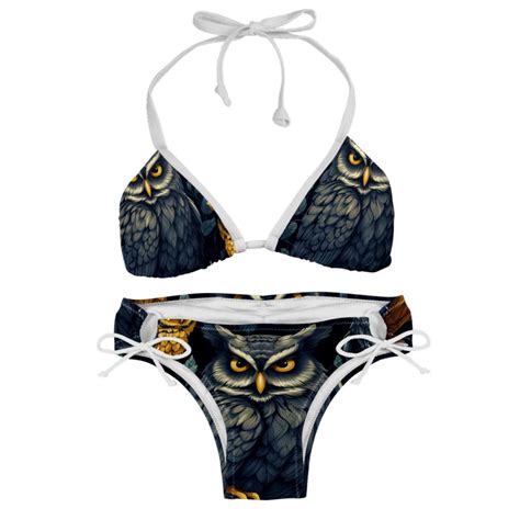 Owl Detachable Sponge Adjustable Strap Bikini Set Swimsuit Pack