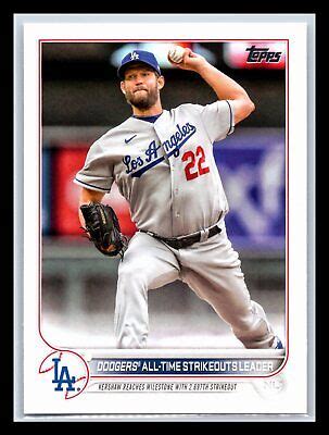 Clayton Kershaw Dodgers All Time Strikeouts Leader Topps Update