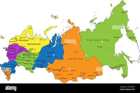 Physical Map Of Russia And The Republics