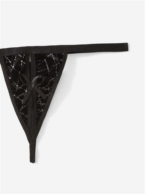 Is That The New Velvet Rhinestone Decor Crotchless Lingerie Set ROMWE CANADA