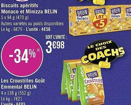 Promo Biscuits Ap Ritifs Monaco Et Minizza Belin Les Croustilles Go T