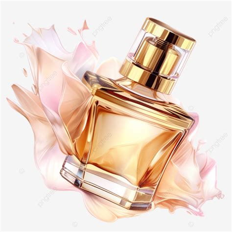 golden perfume bottle abstract  atmosphere realistic element
