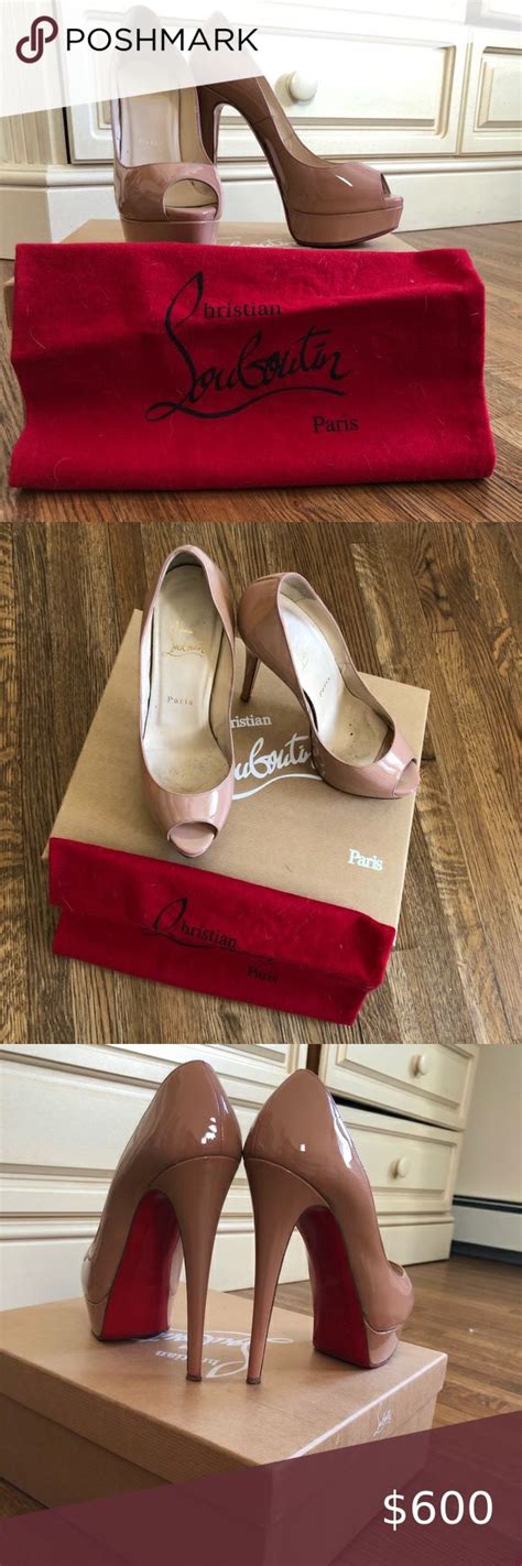 Christian Louboutin Nude Lady Peep Patent Calf Christian Louboutin Nude Nude Leather