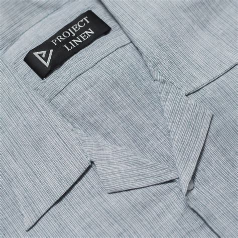 Grey Textured Cuban Linen Shirt Project Linen