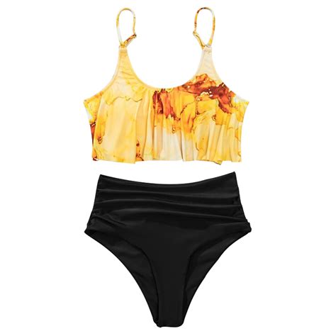 Aoochasliy Swimsuit Women Fashion Bikini With Chest Pad Without Steel Support Sexy Strap Split