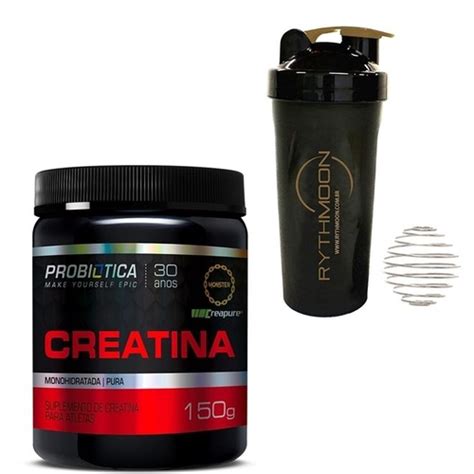 Kit CREATINA CREAPURE 150G Coqueteleira 600ml Mola em Promoção na