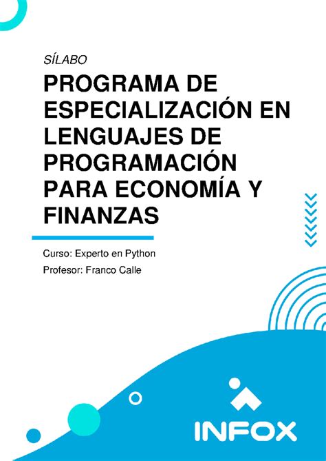 1 Sílabo Experto en Python Programación para Economía y Finanzas