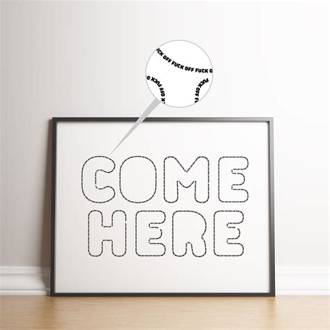 Subtle Fuck Off Poster Discreet Fuck Off Print Hidden Etsy