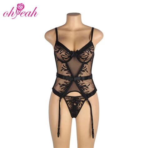 Elegant Embroidery Garter Lingerie With Long Row Of Back Buckles Lingerie And Sexy Lingerie Price