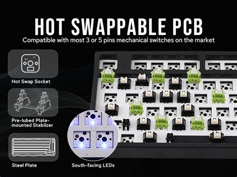 Mua Epomaker Th Pro Wireless Barebones Keyboard Kit Hot Swap Mechanical Keyboard Kit