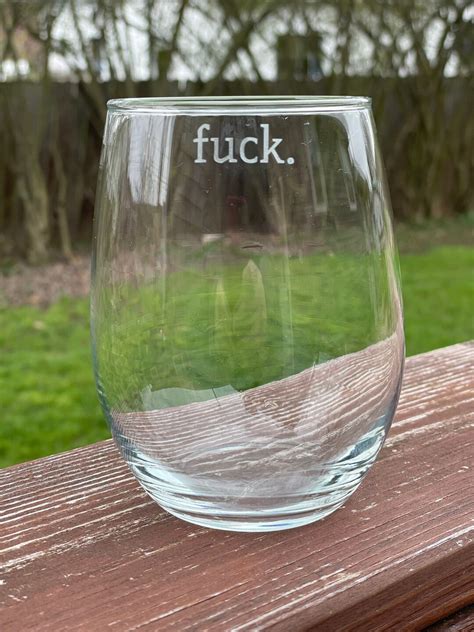 Subtle Fuck Wine Glass Wine Glass Stemless Wine Glass Etched Glass Gag Gift Wine