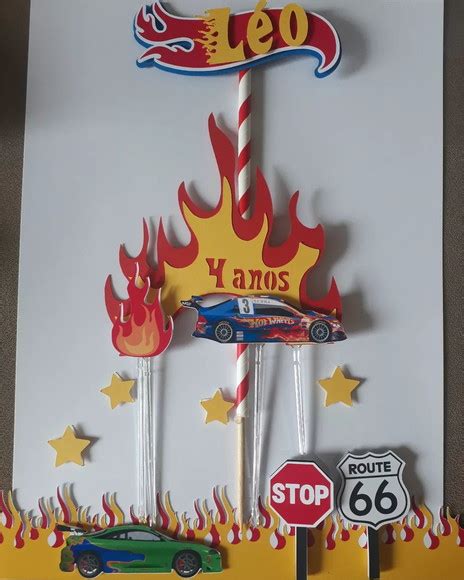 Topper De Bolo Hot Wheels Elo7 Produtos Especiais