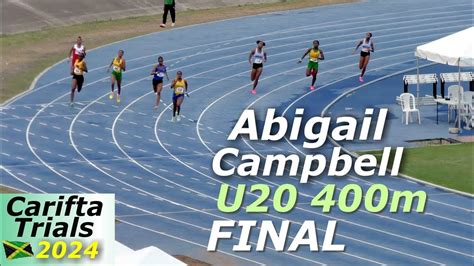 Abigail Campbell Hydel Shanque Williams Girls U20 400m Final