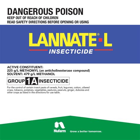 Lannate L Methomyl 225gl 20l Australand Agriculture