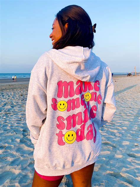 'Make Someone Smile Today' Front & Back Full Zip | Colorful shirts