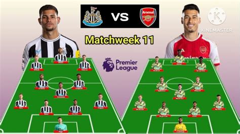 Head To Head Line Up Newcastle Vs Arsenal Matchweek 11 Premier League