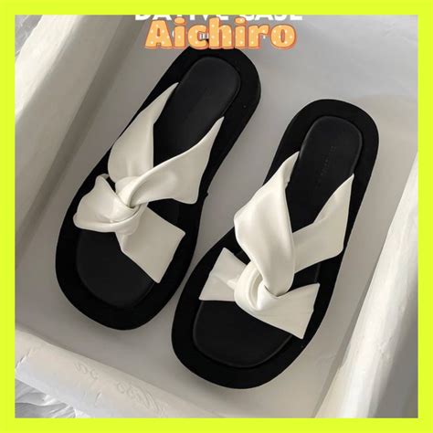 Fom nhỏ Dép bánh mì nữ độn đế 3 cm dép quai xoắn chất liệu eva kiểu ulzzang unisex cực hot