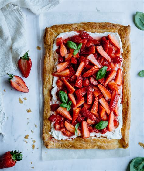 Strawberry Basil Lime Cream Cheese Tart The Tasty Other