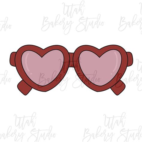 Cute Heart Sunglasses Cookie Cutter Etsy