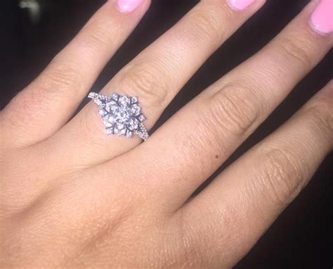 Enchanted Disney Elsa 58 Ct Tw Diamond Snowflake Engagement Ring In
