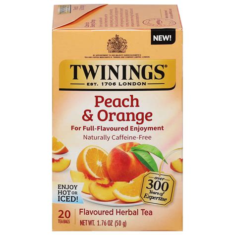 Twinings Peach & Orange Herbal Tea Bags - Shop Tea at H-E-B