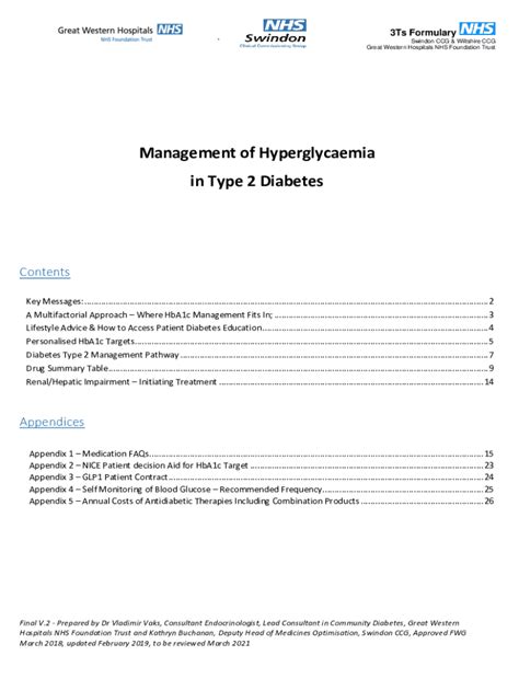 Fillable Online Management Of Hyperglycaemia In Type 2 Diabetes Fax