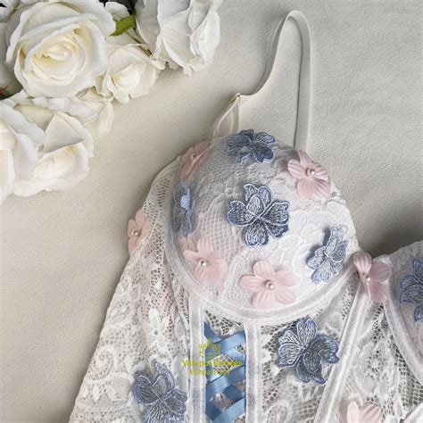 White Swinol Floral Beautiful Underwear Piece Fairy Sexy Lingerie Luxury Bra Padded Fine