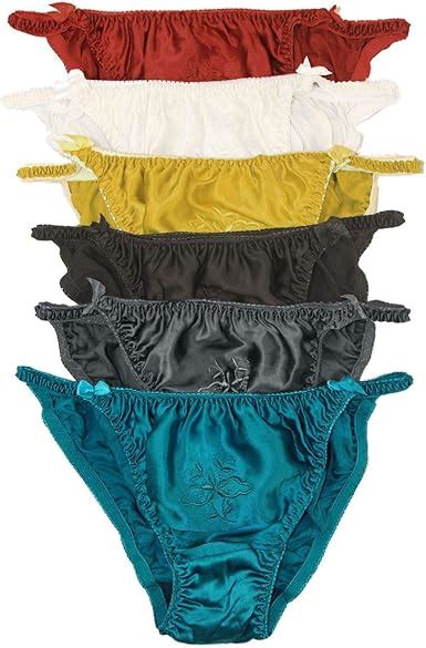 Paradise Silk Silk Women S String Bikini Panties W Cotton Crotch Economic Pack Pack Of At