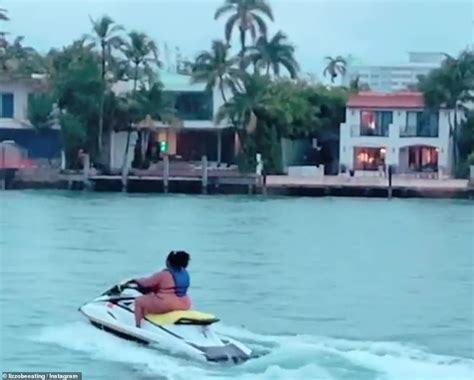 Lizzo Rocks A White Swimsuit For Yacht Day And Twerk Competition In Miami With Bikini Clad