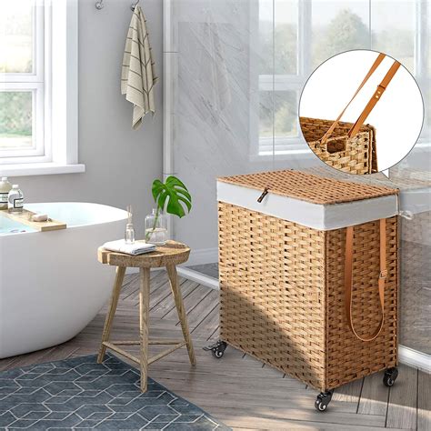 Buy Greenstell Laundry Hamper With Wheels Removable Liner Bags