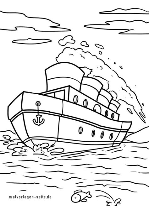 Ausmalbilder Boote und Schiffe kostenlos drucken und ausmalen