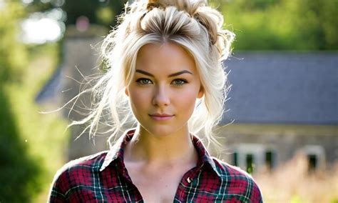 Premium Photo A Half Body Photo Of A Beautiful Blonde Scottish Woman